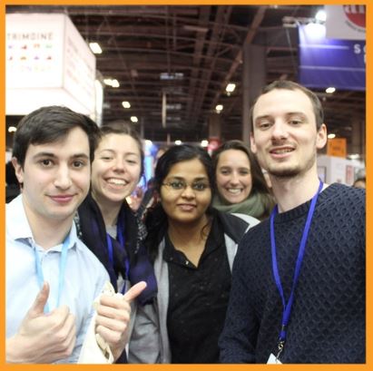 Abbi with friends at the Paris Book Fair